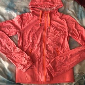 Lululemon Neon Coral Zip Up Jacket